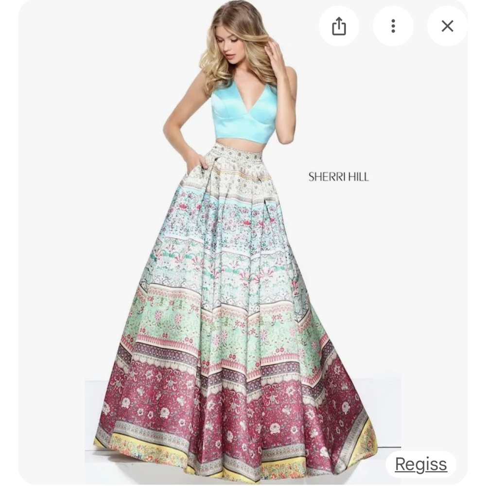 Sherri Hill Multicolor A-Line Skirt and top set